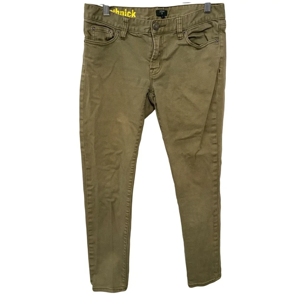 J. Crew Muted Green Stretch Toothpick Jeans Men's size 28 Read Actual Measure
